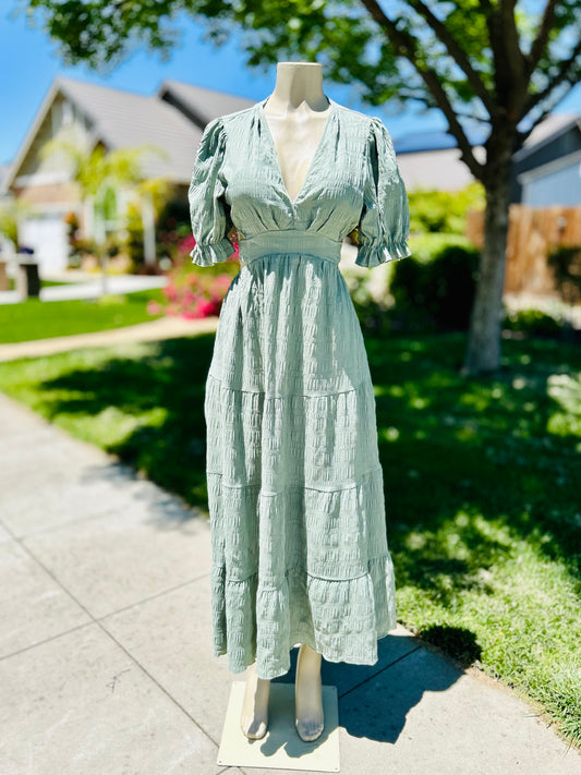 Olive Open Back Dress