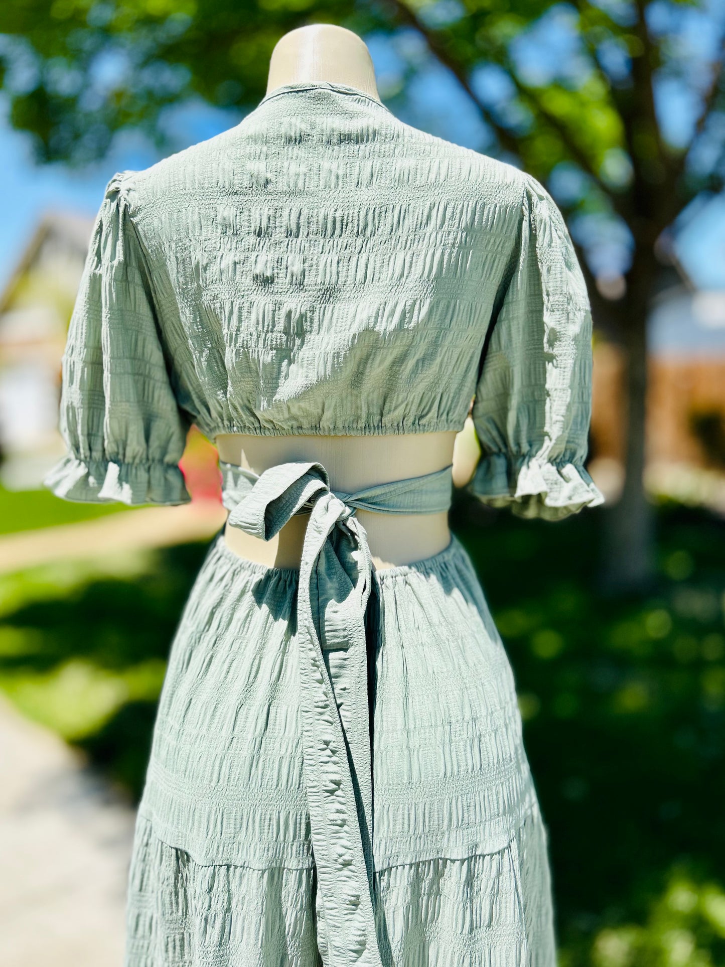 Olive Open Back Dress