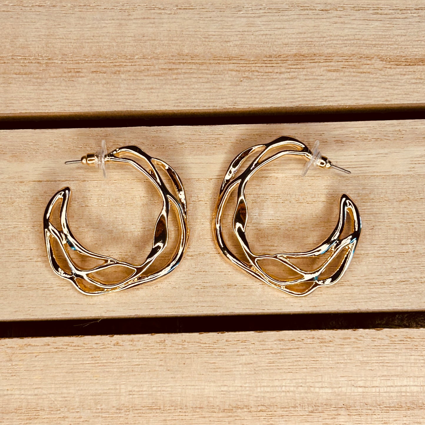 Metal Open Hoop Earrings