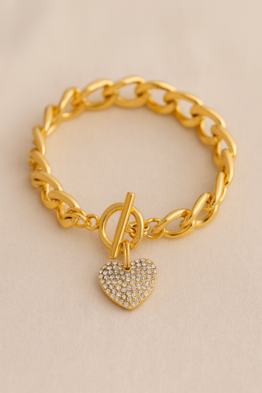 Puffy Heart Toggle Bracelet