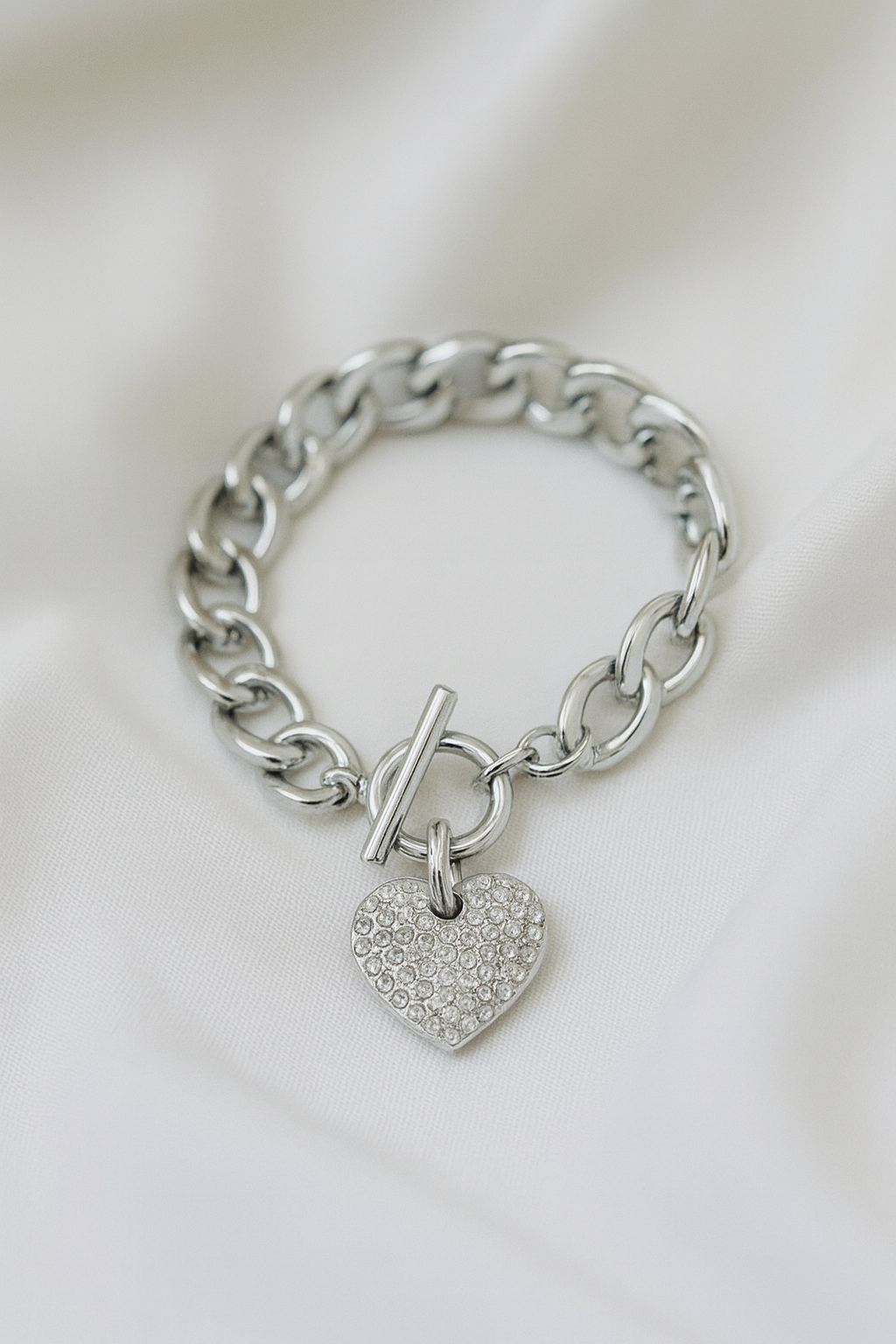 Puffy Heart Toggle Bracelet
