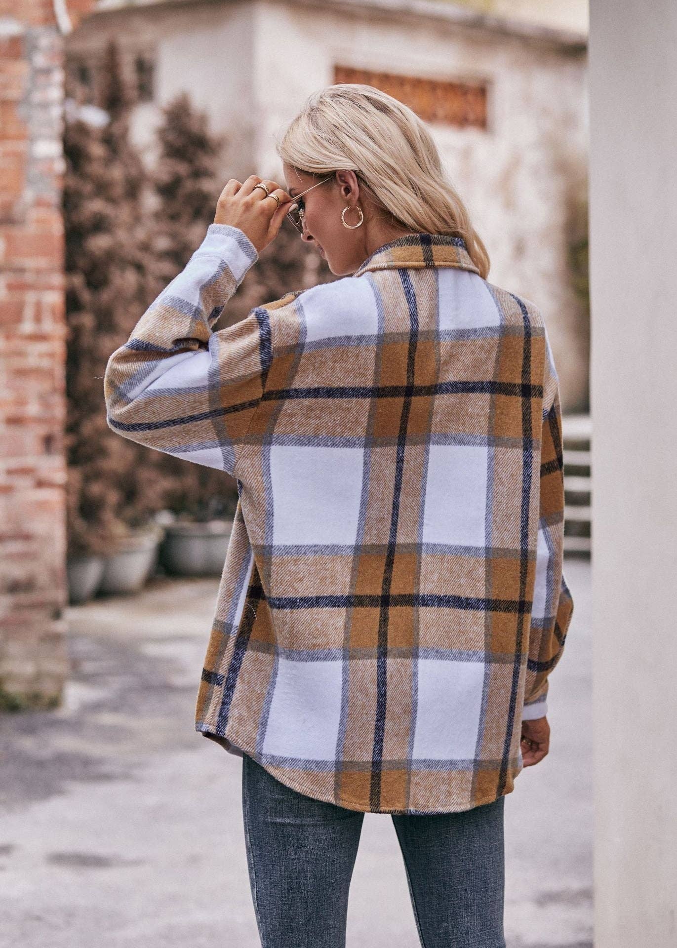 Mabel Plaid Flannel Shirt Jacket