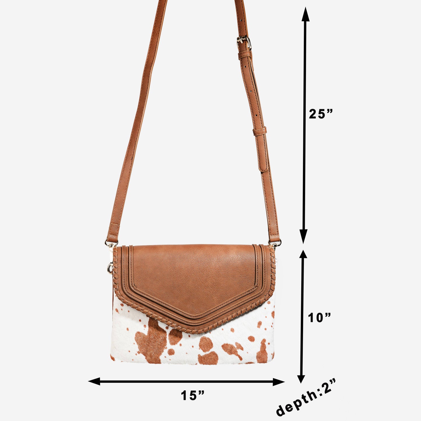 Faux Cowhide Envelope Bag