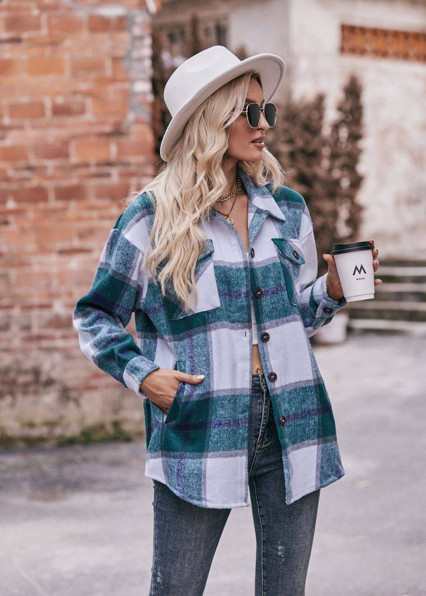 Mabel Plaid Flannel Shirt Jacket