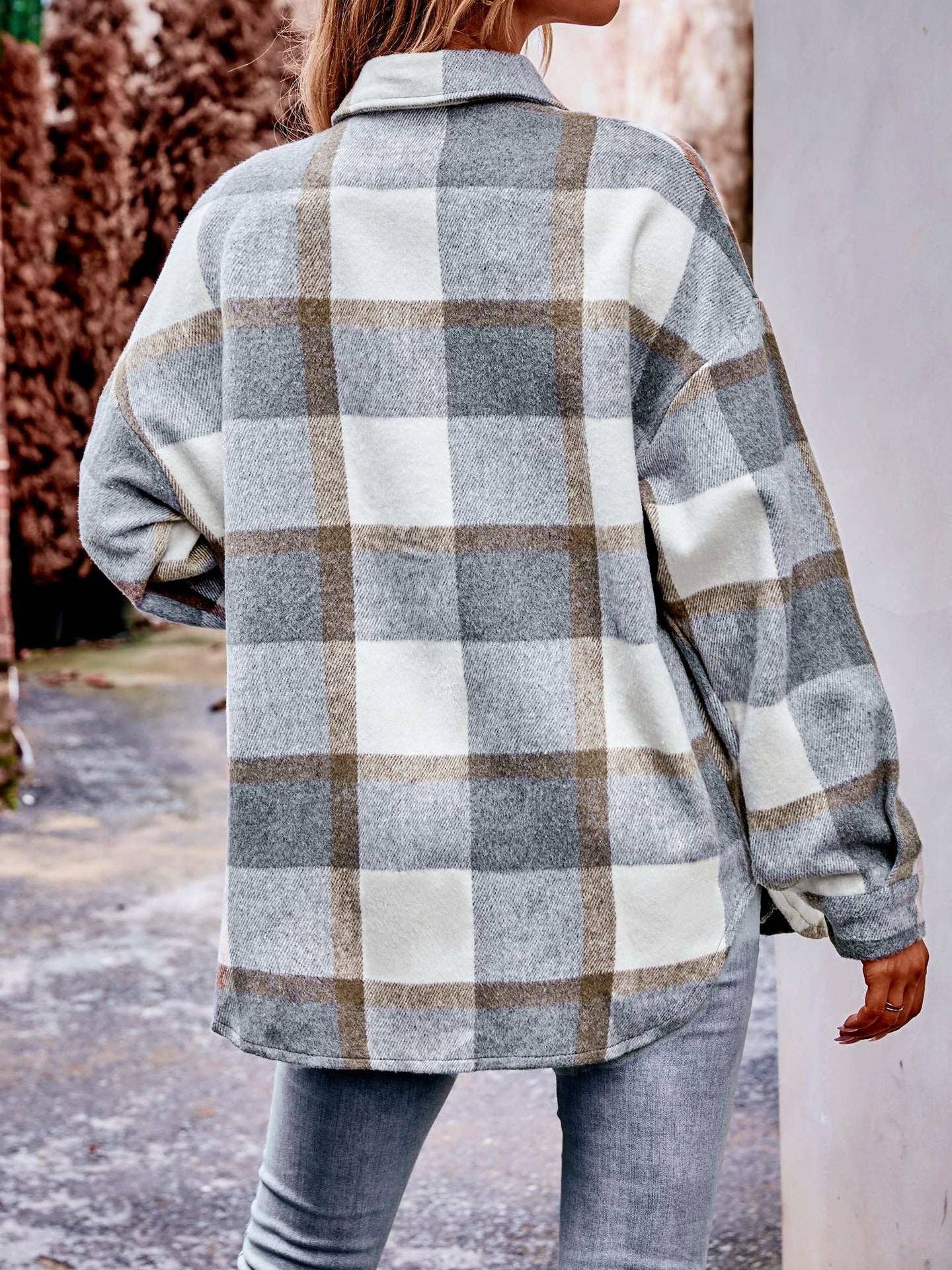 Mabel Plaid Flannel Shirt Jacket