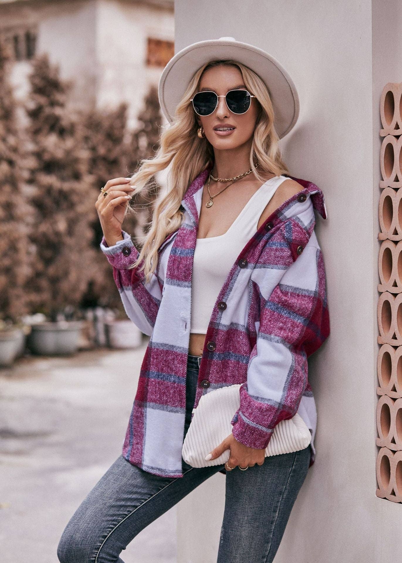 Mabel Plaid Flannel Shirt Jacket