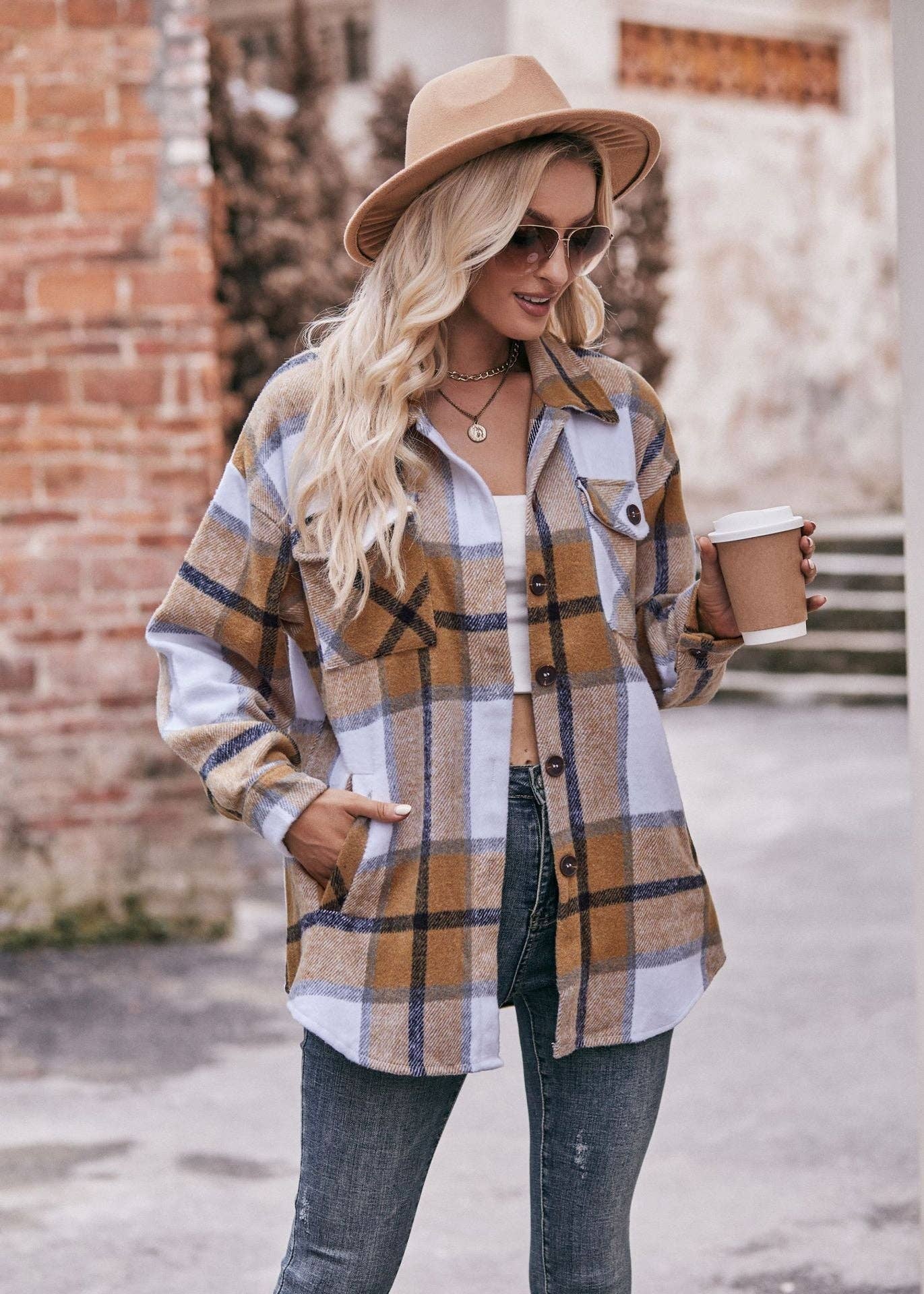 Mabel Plaid Flannel Shirt Jacket