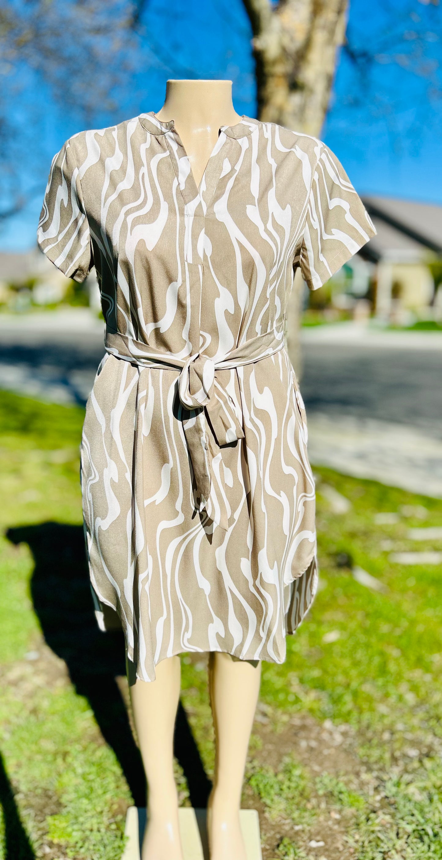 Mari Marble Shirt Dress