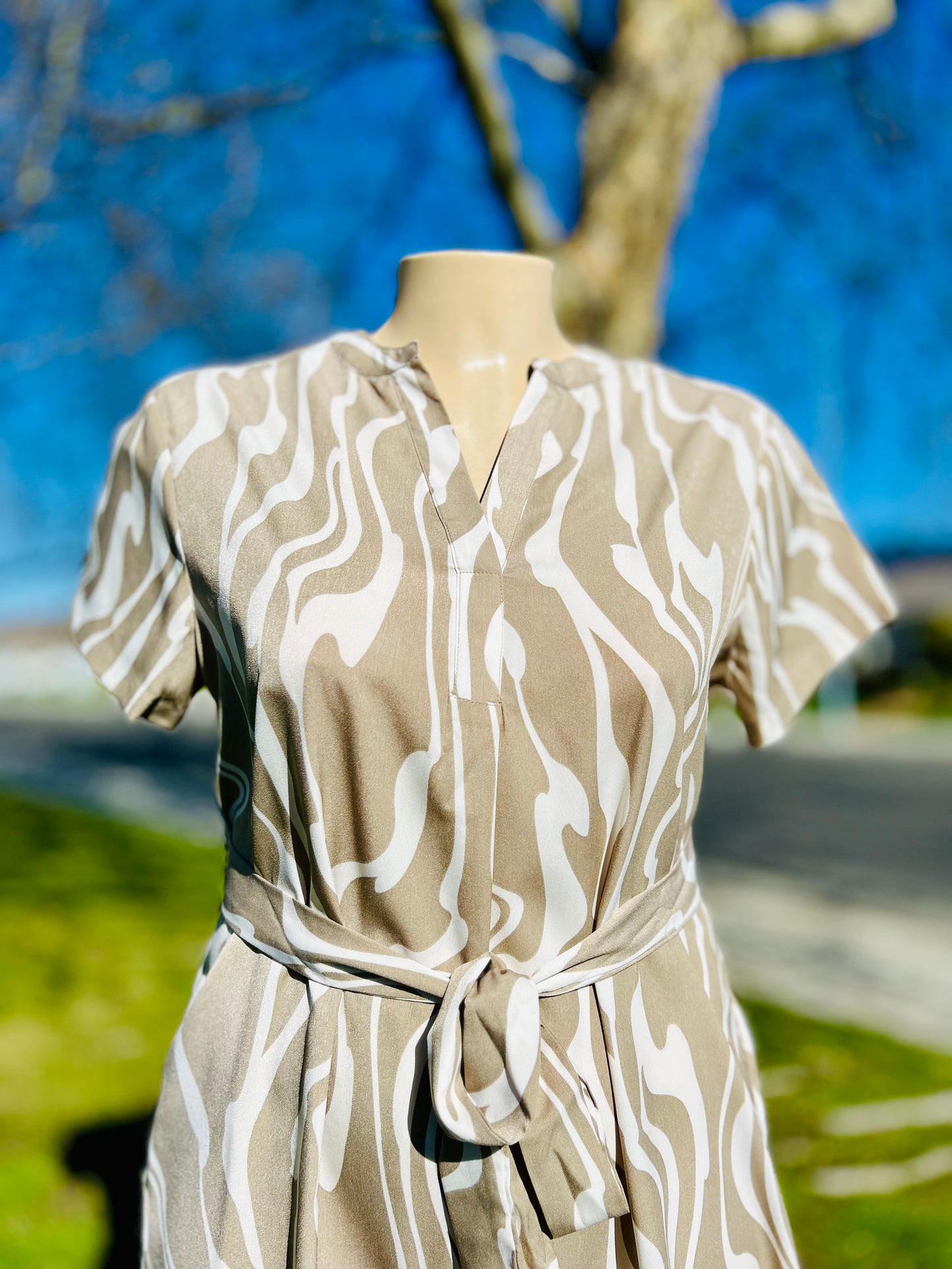 Mari Marble Shirt Dress