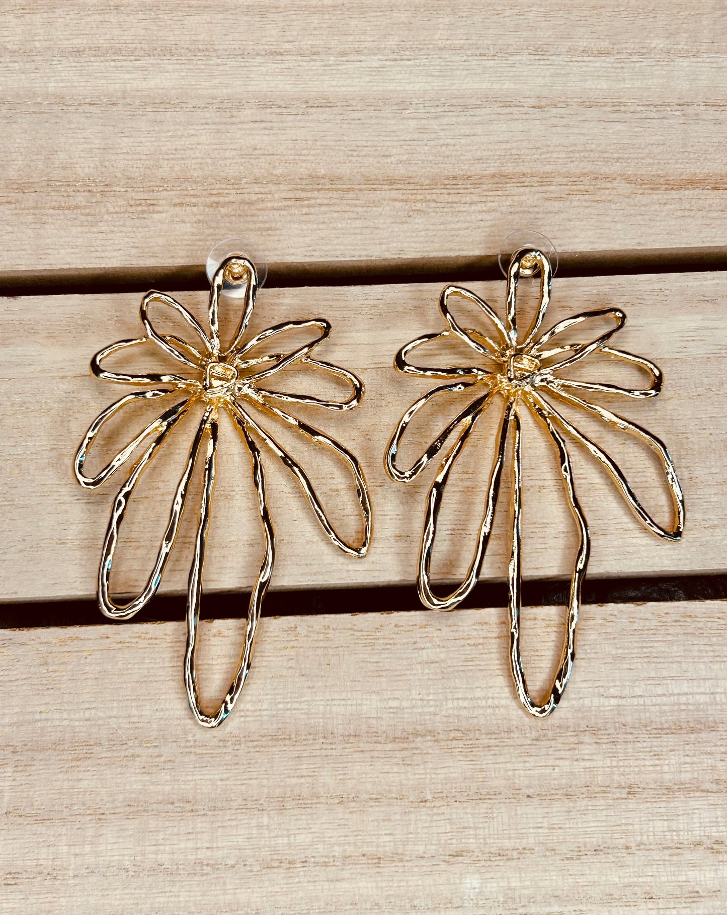 Floral Gold Metal Earrings