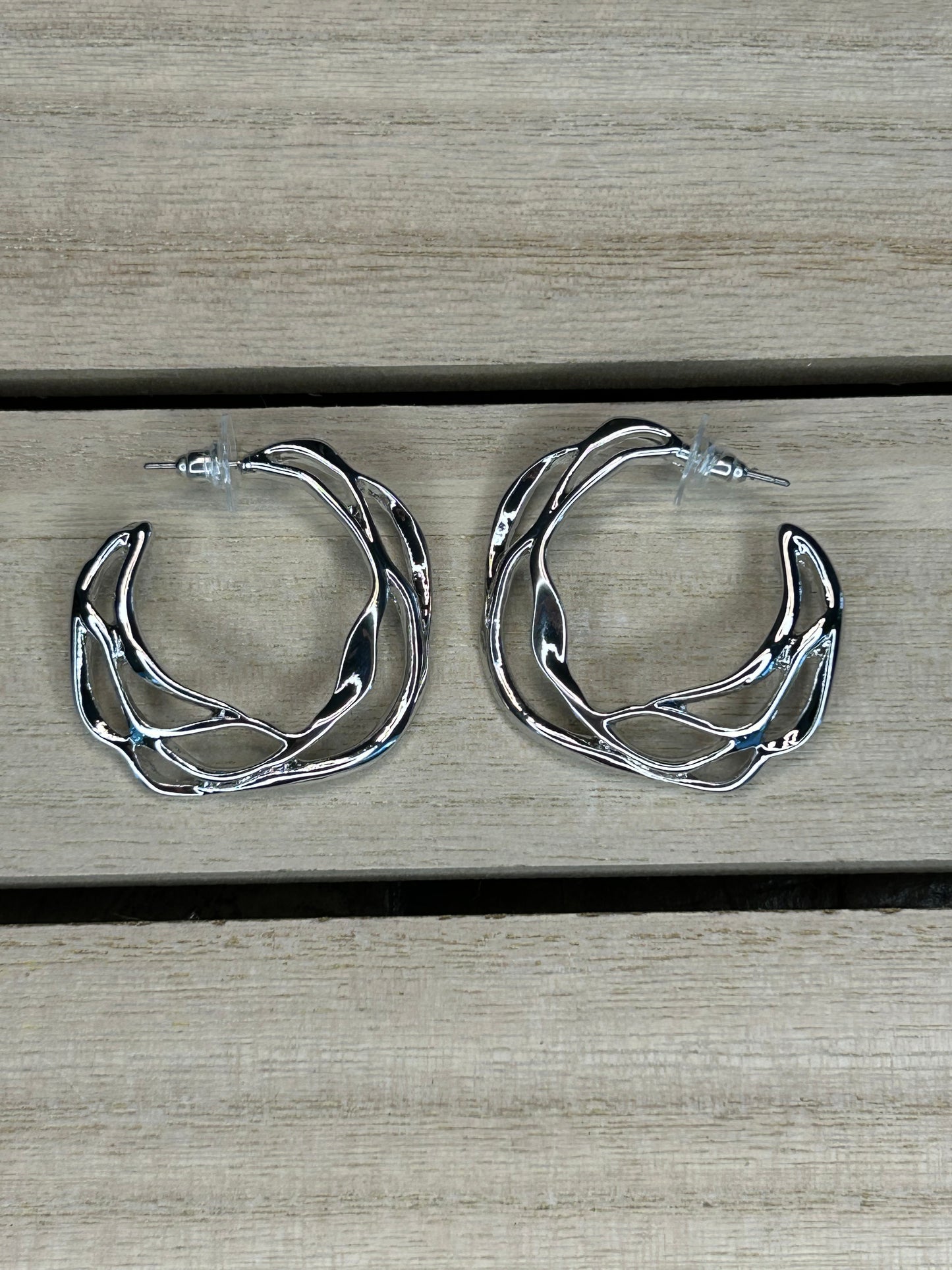 Metal Open Hoop Earrings