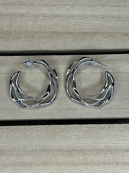 Metal Open Hoop Earrings