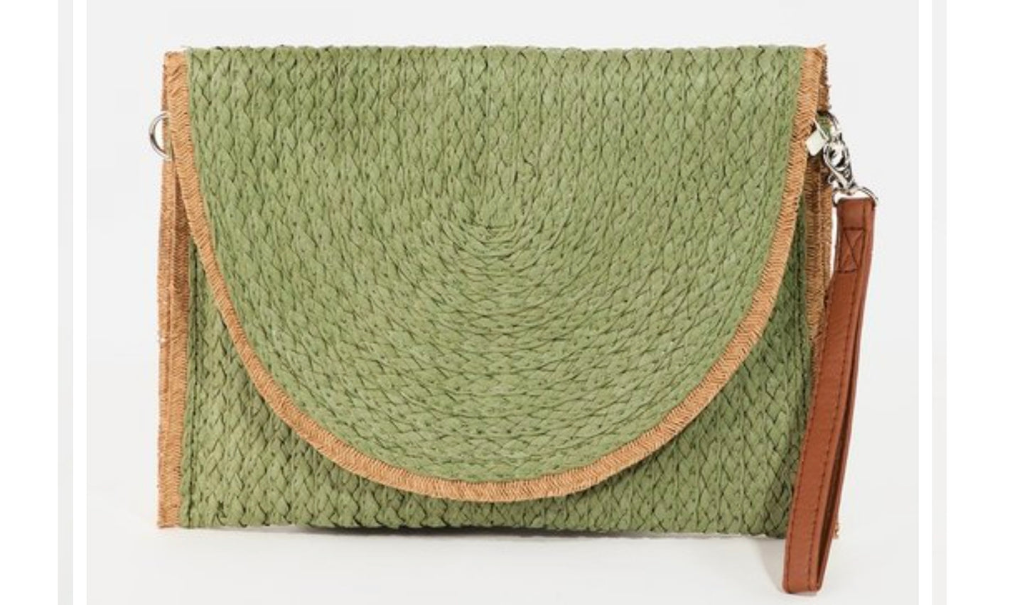 Two Tone Straw Clutch/Crossbody