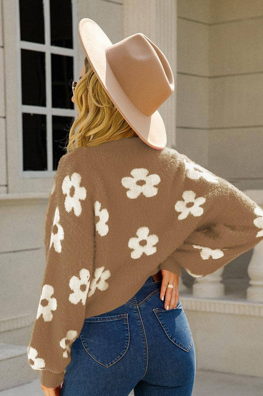 Meadow Bloom Fuzzy Cardigan