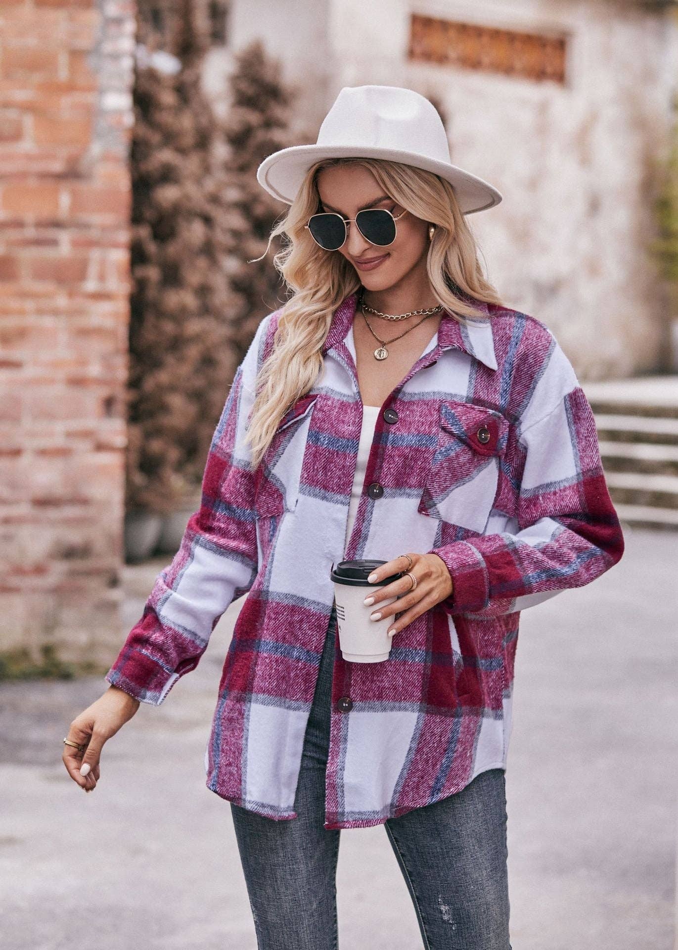 Mabel Plaid Flannel Shirt Jacket