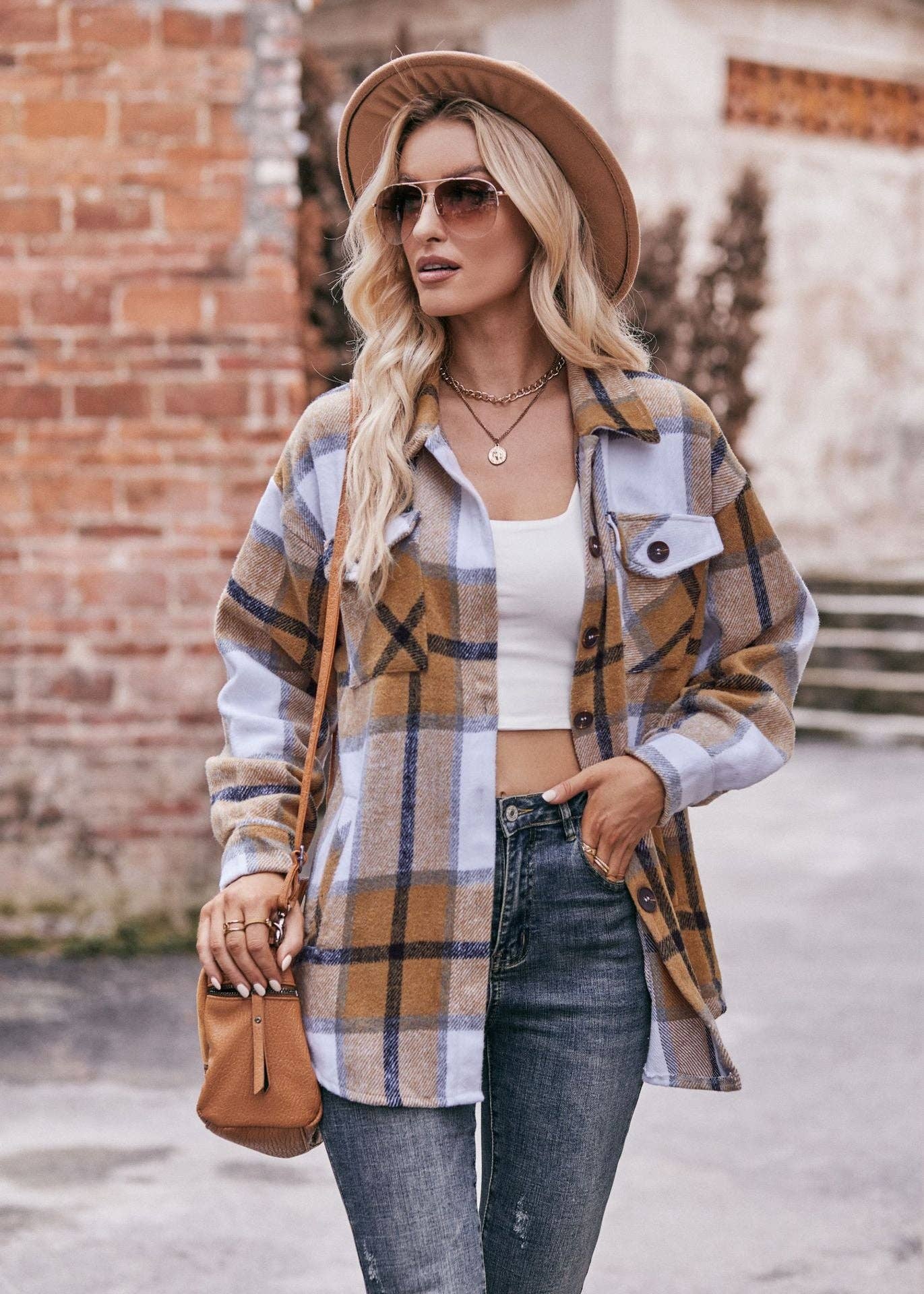 Mabel Plaid Flannel Shirt Jacket