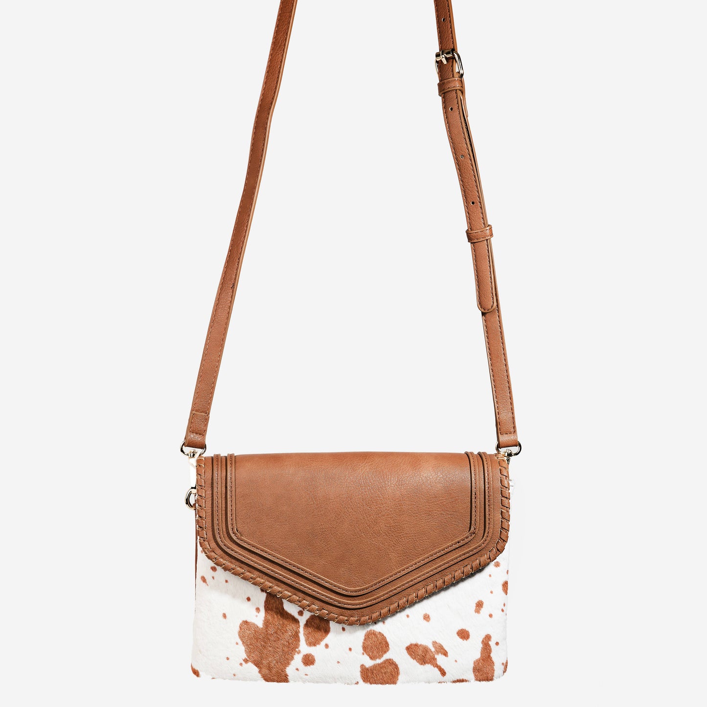 Faux Cowhide Envelope Bag