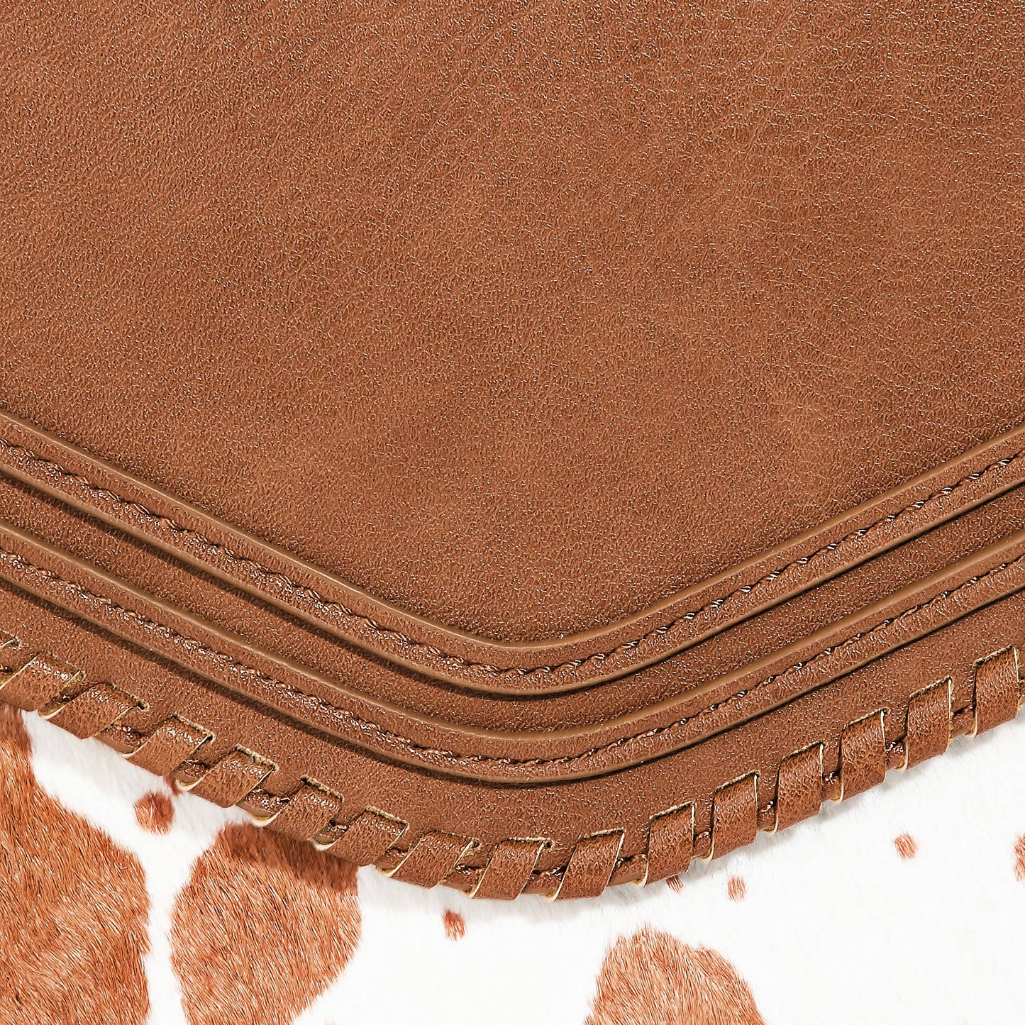 Faux Cowhide Envelope Bag