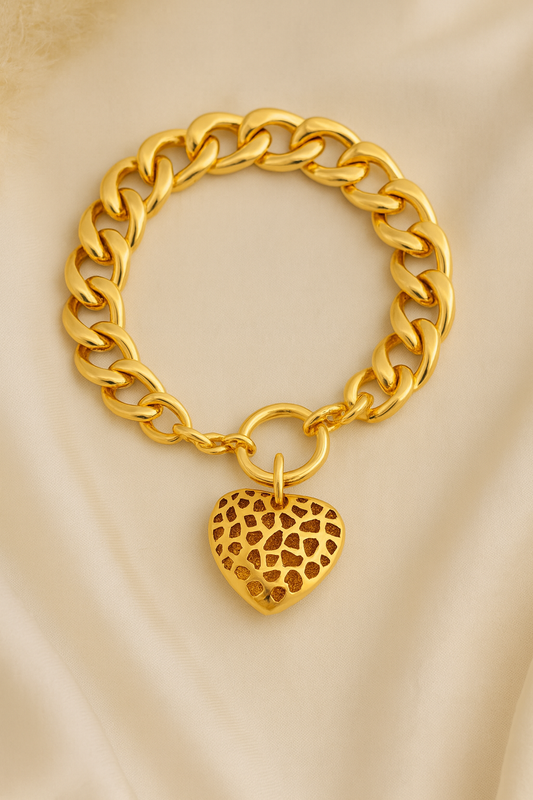 Puffy Heart Charm Bracelet