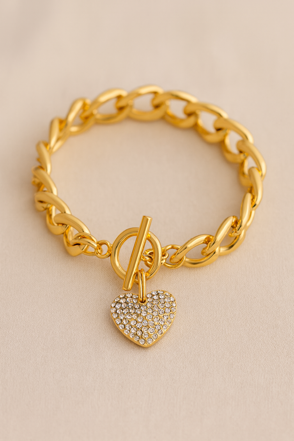 Puffy Heart Toggle Bracelet