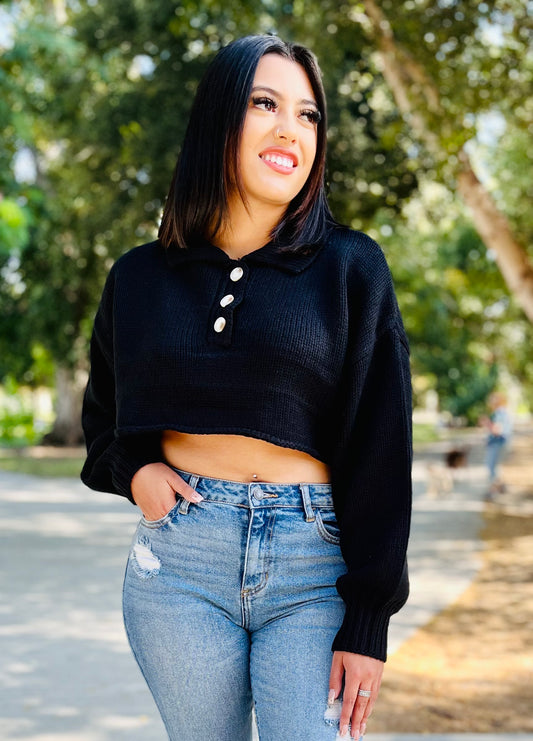 Zoe Cropped Sweater Top