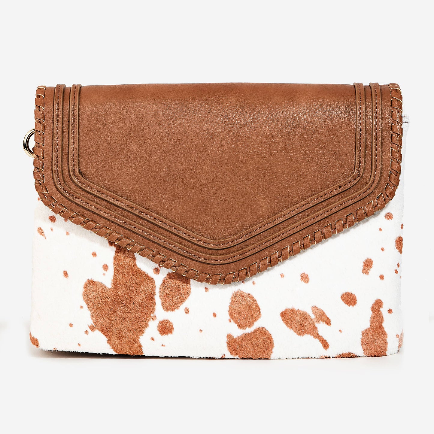 Faux Cowhide Envelope Bag