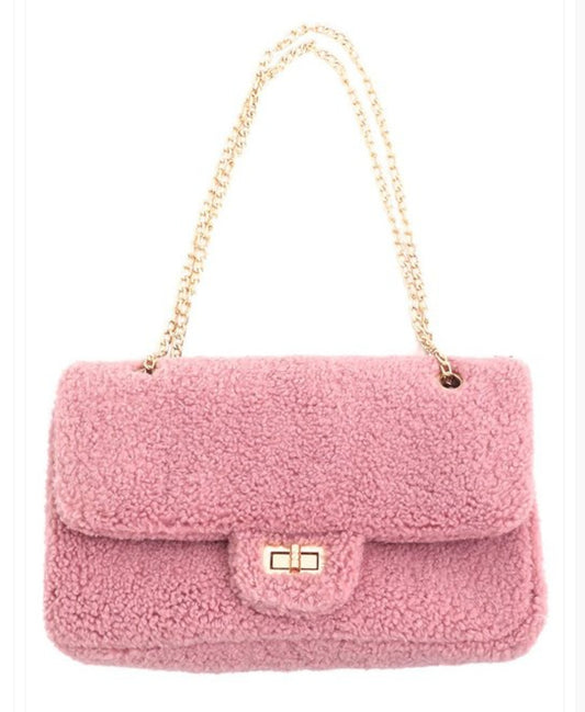 Pink Fuzzy Handbag